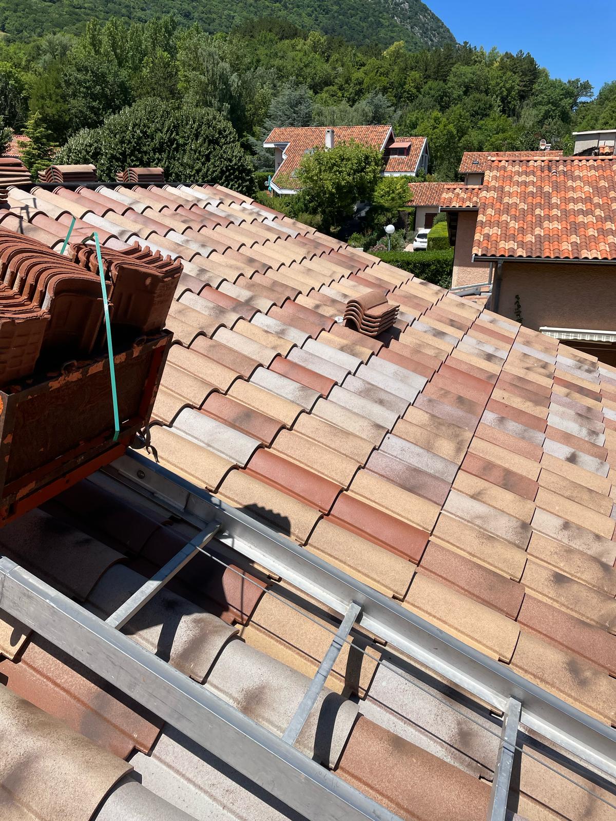 Chantier toiture tuiles